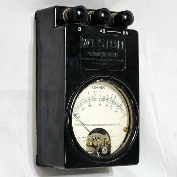 Weston 689 Type 1-f Ohmmeter Electrical Tester Vintage Art Deco Style‎ Collector - Picture 3 of 8
